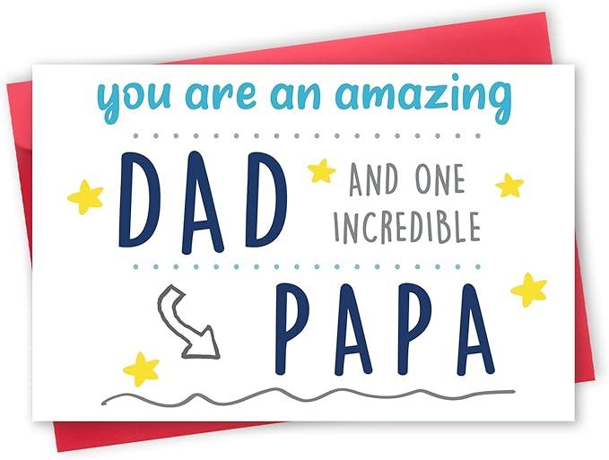 Funny Fathers Day Card for Dad, Cute Birthday Card for Papa Daddy, Special Papa Fathers Day Card Gift from Daughter Son Wife, Amazing Dad Card