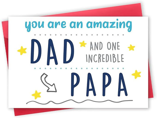 Funny Fathers Day Card for Dad, Cute Birthday Card for Papa Daddy, Special Papa Fathers Day Card Gift from Daughter Son Wife, Amazing Dad Card