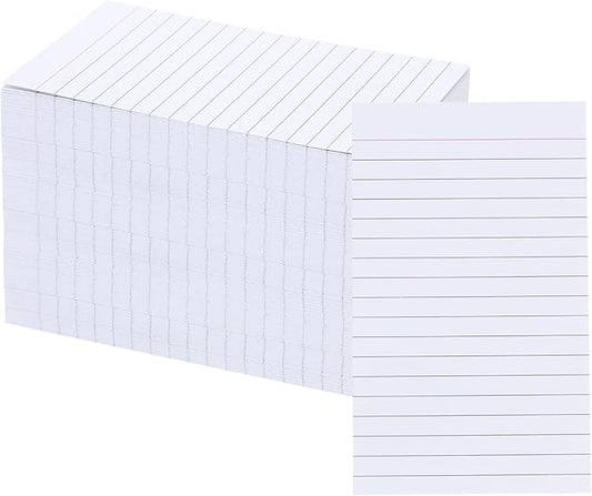 Vertical Ruled Index Cards 3 X 5 Flash Card Double Sided Lined Notecards Heavy Weight Ruled Checklist Thick Recipe Cards for Studying, School, Home and Office（White,300Count）