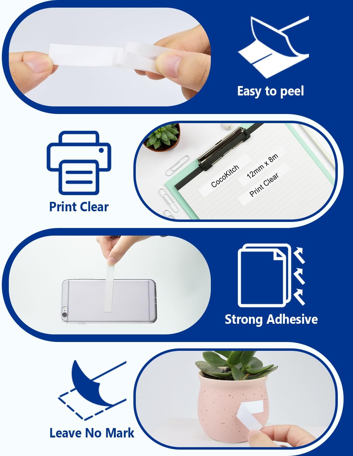 5-Pack TZe-241 TZ Tape 18mm 0.7 Laminated White Compatible for Brother P Touch Label Tape TZe 241 TZe241 TZ-241 for Ptouch PT-D410 PT-D400 D610BT PT-D600 PTD460BT Label Maker, 3/4 Inch x 26.2 Ft