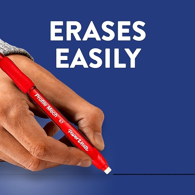 Paper Mate Profile Mech Mechanical Pencil 0.7mm, #2 Pencil Lead, Great for Office Supplies, Classroom Supplies, Drawing Pencils, Sketching Pencils, Assorted Barrel Colors, 8 Count