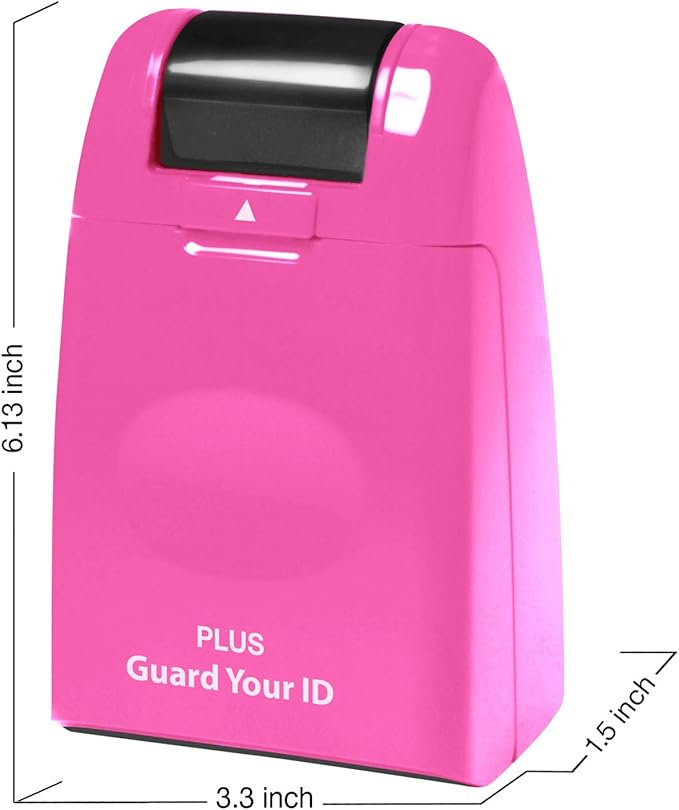 The Original Guard Your ID Identity Protection Security Prevention Stamp Wide Roller (Pink) IS-500CM
