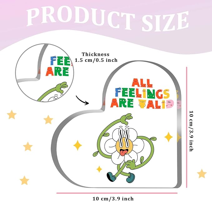 Mental Health Decor, Psychotherapy Office Heart Acrylic Decor, Psychotherapy Affirmations Therapist Office Heart Acrylic Decor, Mental Health Gifts for School Home Tabletop Therapy Office Decor