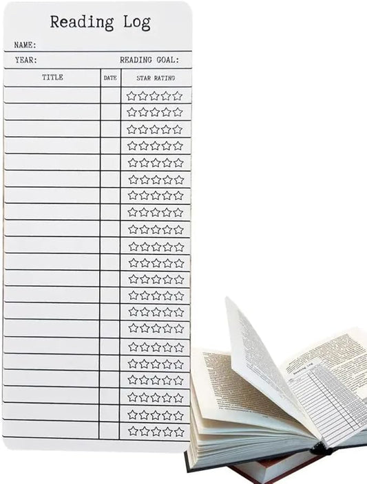 2024 Reading Log Bookmark - Book Tracker Bookmark, 12PCS Library Card Bookmark Creative Book Accessories for Reading Lovers, Libraries Cards Book Tracker for Teachers, Students, Book Lovers