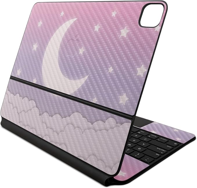 Carbon Fiber Skin Compatible with Apple Magic Keyboard for iPad Air 13-inch (M2) 2024 - Baby Moon - Premium 3M Vinyl Protective Wrap Decal Cover - Easy to Apply | Crafted in The USA by MightySkins