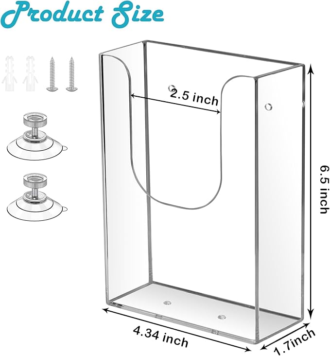 zavekia Brochure Holder, 4 x 6 Inches Brochure Holder Wall Mount Literature Holder Clear Flyer Holder Wall Mounted (2 pack)