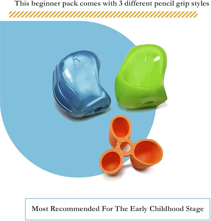 The Pencil Grip Early Childhood Set of 6, Writing Aid Set for Righties and Lefties, Assorted Colors - ECG-006