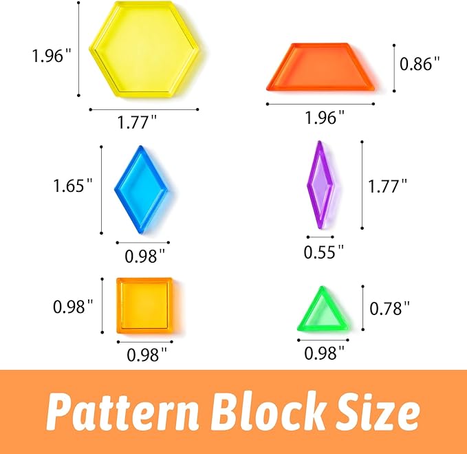 128 Pcs Translucent Pattern Blocks – Geometric Shapes for Light Table, Ideal Light Table Manipulatives and Accessories, Perfect for Exploring Colors and Shapes