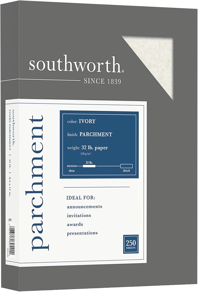 Southworth® Parchment Specialty Paper, 8 1/2" x 11", 32 Lb, Ivory, Pack Of 250