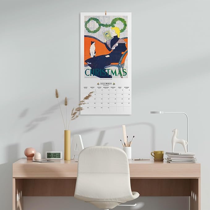 Art Nouveau Wall Calendar 2025 12" x 12" FSC® Plastic Free - Starts Week On Sunday | Square Wall Calendar 2025 | Family Planner Calendar 2025 | Art Calendar 2025 | Vintage Calendar 2025