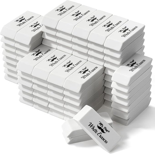 Mr. Pen- White Pencil Eraser, 100 Pack, Block Erasers for Pencils, Large Eraser, White Erasers Bulk