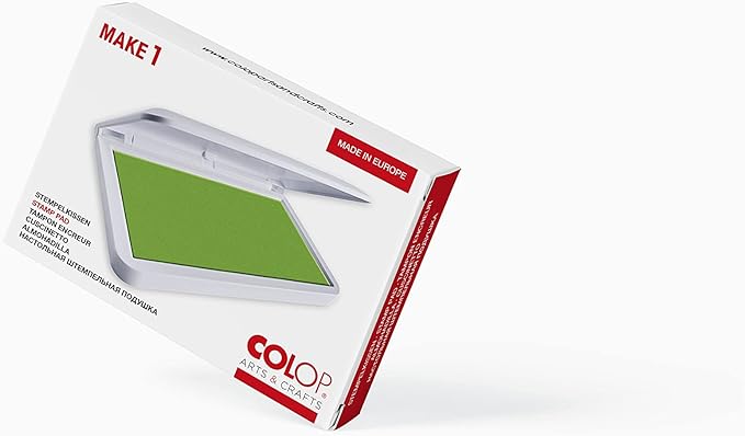 COLOP Make Series, Ink Stamp Pads, with Non-Toxic Premium Ink, Water-Based Acid-Free (Smooth Green, Make 1-1-15/16" x 3-1/2")