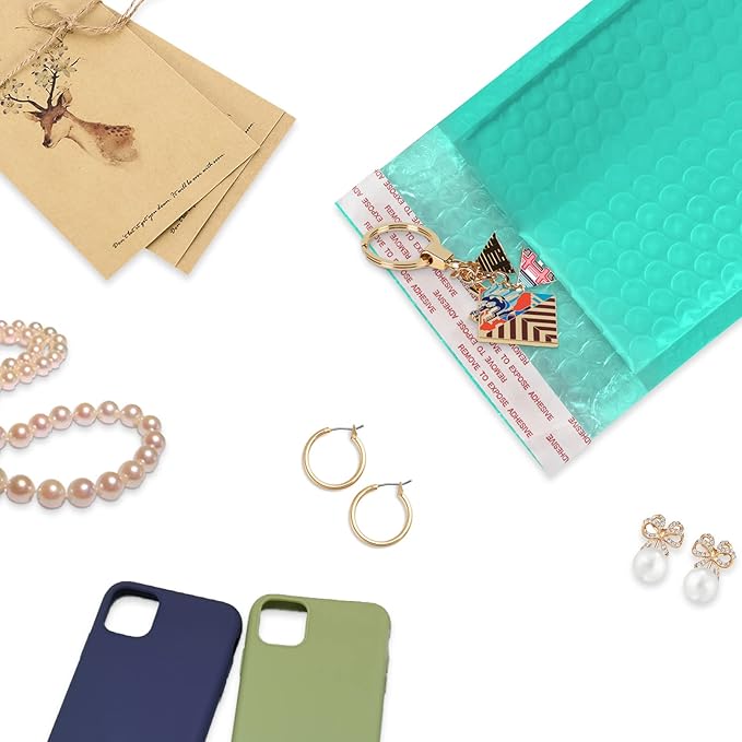 8.5 x 12 Inch Padded Envelope 30 Pack, Self-Seal Poly Bubble Mailers, Waterproof Shipping Bags for Small Business, Teal