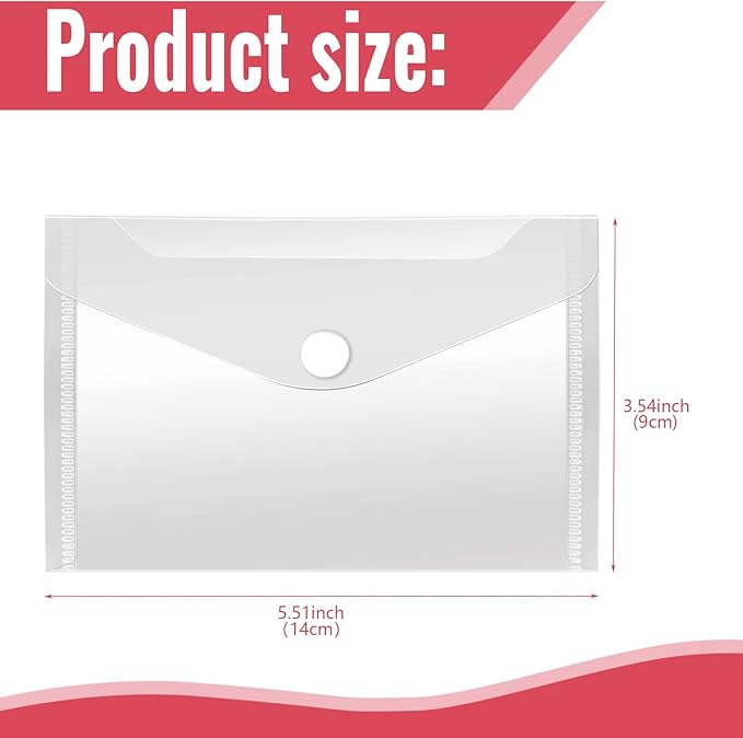 Vmiapxo 40 Pack Stamp and Die Storage Pockets, Reusable Small Plastic Envelopes Waterproof Sticker Organizer Receipt Holder Photo Storage Folders (3" x 5")