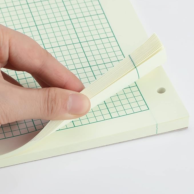 Seajan 2 Pcs Engineering Computation Pad Engineer Pad 8.5 x 11 Inches Engineering Notebook Graph Paper Notebook, 5 Squares Per Inch Evidence Engineering Pad, 100 Sheets/Pack (Green)