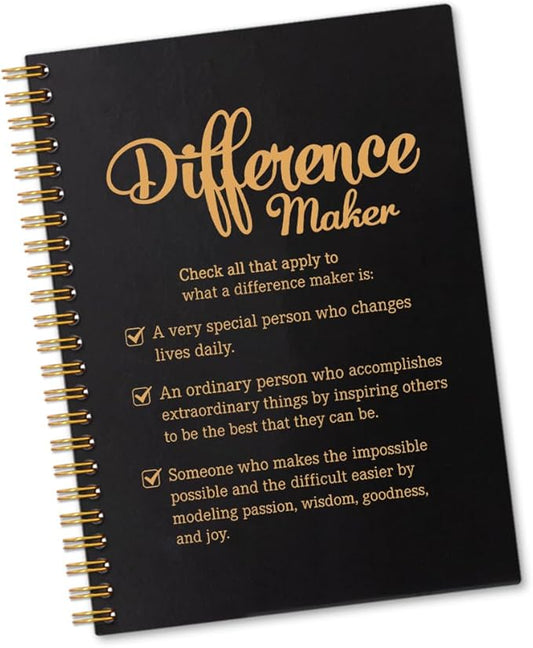 Difference Maker Definition 160 Blank Pages Spiral Notebook, Thank You Gifts for Boss Leader Teacher Coworker Manager Nurse Mentor Appreciation Gifts, Employee Appreciation Notebook