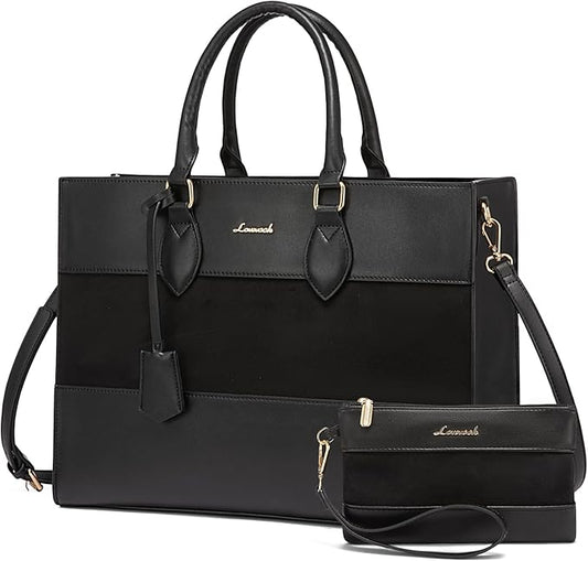 LOVEVOOK Laptop Tote Bag for Women, Work Totes Business Office Computer Briefcase with Clutch Purse
