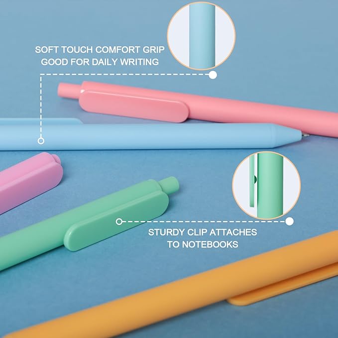 Gel Pens 20 Colors Retractable Quick Dry Ink Pens Fine Point 0.7mm, Smoooth Writing Pens Multicolor for Journaling, Drawing, Doodling, and Note Taking, Multicolor, 20-Count