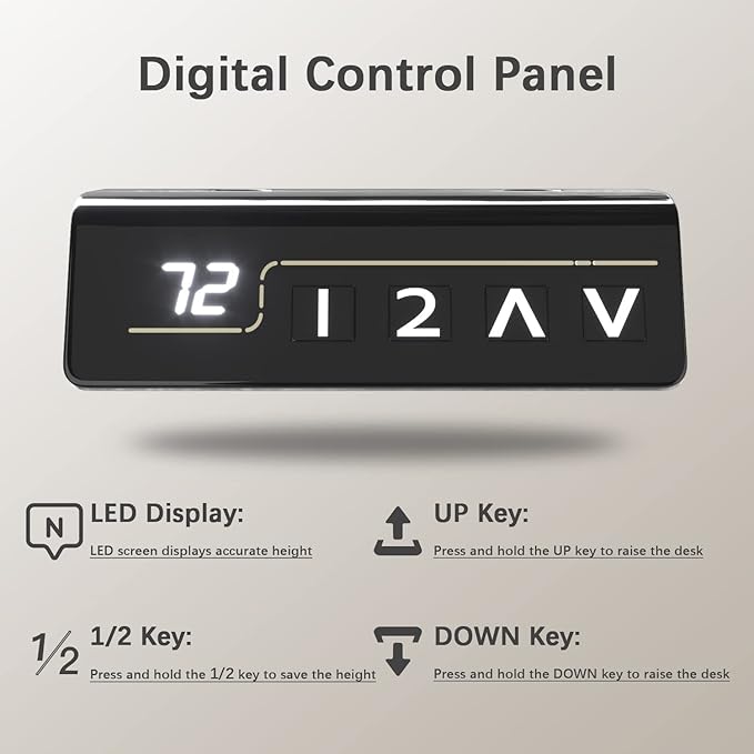 Furmax Electric Height Adjustable Standing Desk Large 40 x 24 Inches Sit Stand up Desk Home Office Computer Desk Memory Preset with T-Shaped Metal Bracket, Black