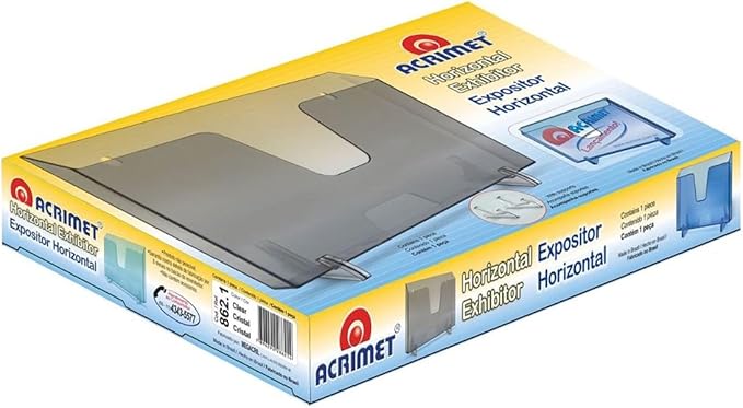 Acrimet Pocket File Holder Horizontal Design Brochure Display (for Wall Mount or Countertop Use) (Removable Supports Included) (Letter Size) (Clear Blue Color)