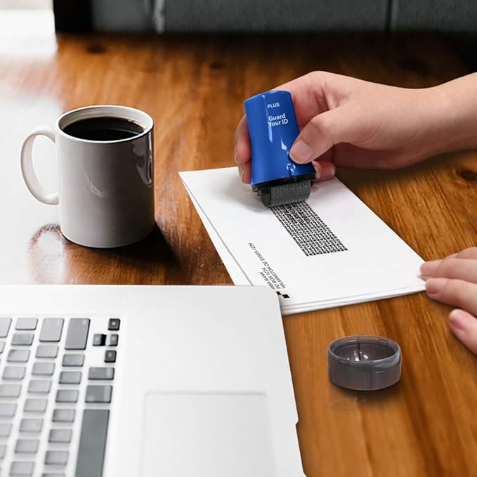 Wide Advanced Identity Security Roller, Fast, and Easy to use Without Shredding for Privacy and Identity Theft Protection by Guard Your ID, As Seen on TV (Wide 3-Pack, Blue)