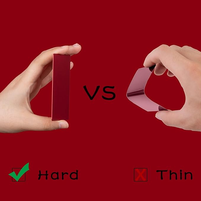 Thick Red Aluminum Metal Business Cards Anodized Aluminum 86 X 54 X 0.8mm 15 pcs Include Protector Sleeves(Frosted)