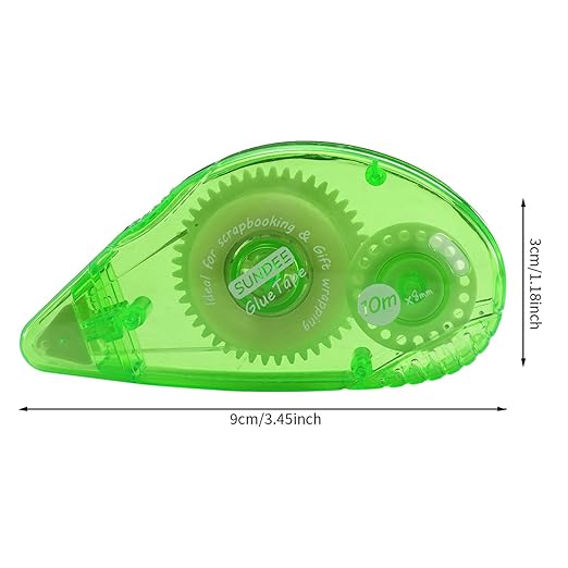 Glue Runner Permanent, Double Sided Adhesive Scrapbook Runner Tape Roller, 0.3-inch by 360-Inch, Permanent Adhesive Dots Roller Applicator, 4 Pack - Green