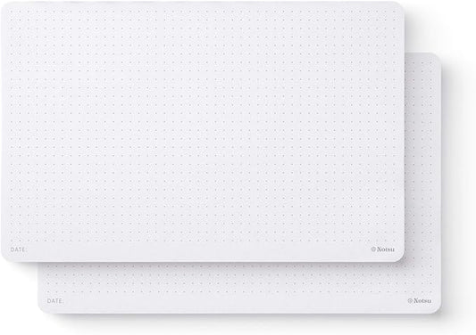 Notsu Dot Grid Desk Notepad 2 Pack | Minimalist Dotted Memo Mouse Pads with Premium Thick Paper, Small 5.5" x 8.5"