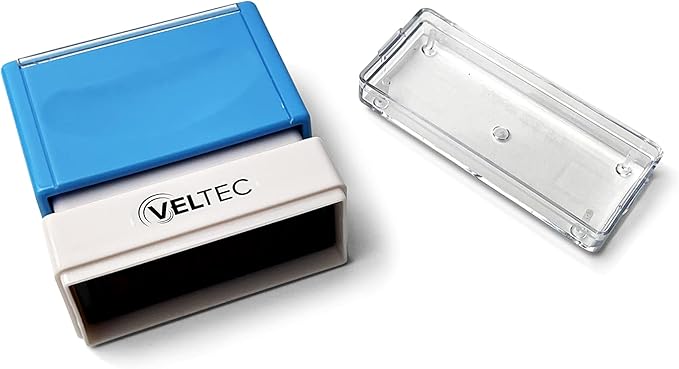 Veltec Premium Pre-Inked Message Stamp, Red Ink (Paid)
