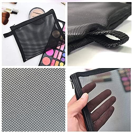 pendancy Mesh Zipper Pouch 5pcs Lightweight Nylon File Folders Document Organizer Cosmetic Bags Accessories Storage for Travel and Office Supplies (Grey, A4 A5 A6)