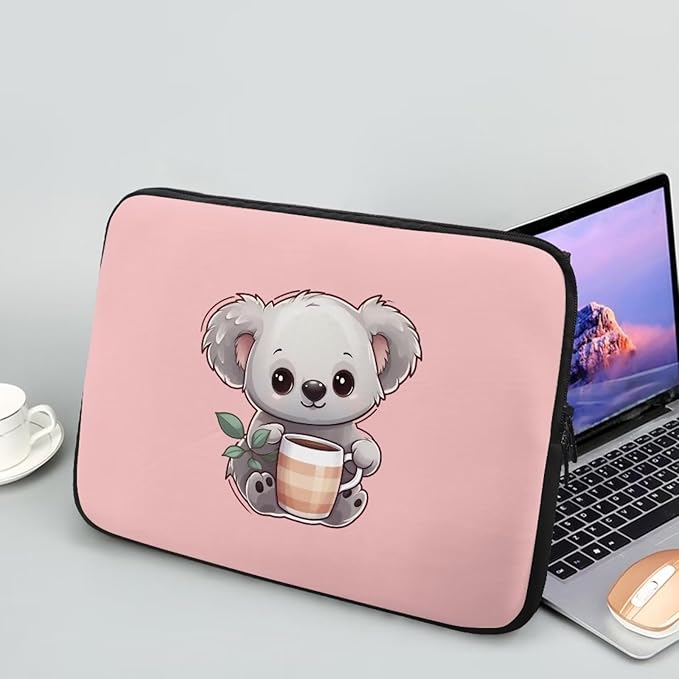 Cute Koala Laptop Protective Sleeve for Girls 13 inch Computer Sleeve Bag Zippered Pouches Lap Top Case Suitable for Daily Use Travel School Office Multiple & Neatly Organizers