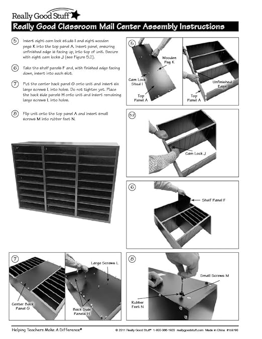 Really Good Stuff Mail Center - 1 Classroom Literature Organizer with 27 Slots – Keep Your Classroom, Office, or Home Office Organized, Durable, Easy Assembly