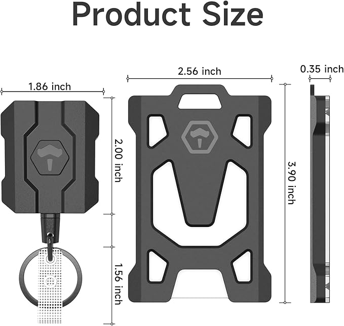 Retractable Keychain Badge Holder with Belt Clip, Heavy Duty Carabiner ID Badge Clip Reel, 31.5” Steel Retractable Cord, 10 oz Rebound，Black-1 Pack (with 1 Badge Clip)