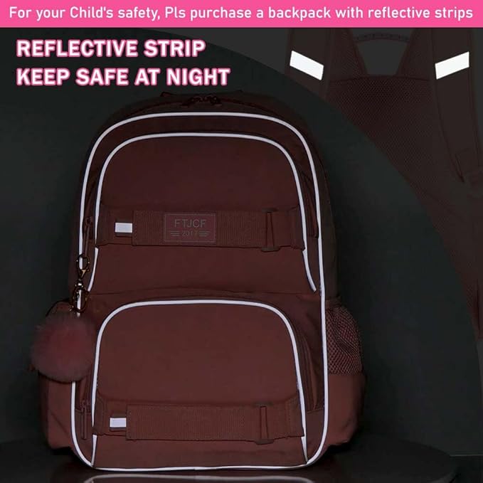 3PCS Laptop Backpack for Girls, 17" Water Resistant School Bag with Lunch Box, Cute Pink Bookbag Set for Women College Teenagers High Middle Elementary School