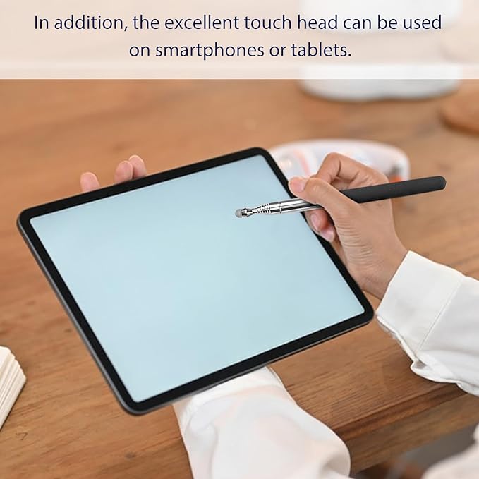 Retractable Teacher Pointer 𝟑𝟗.𝟓'', Pointer Stick with 𝗦𝘁𝘆𝗹𝘂𝘀 Smooth Sensitive Tablet Pen Stylus Pen, Teacher Coach Presenter Pointer Black
