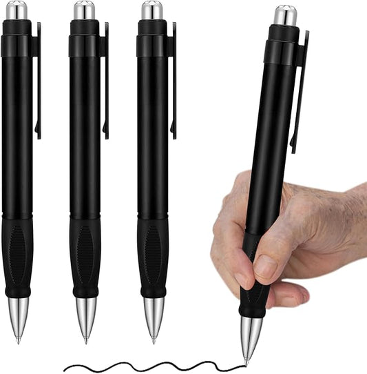 Big Fat Pens - Enhanced Writing Stability for Arthritis and Elderly Easy Thick Grip 3pcs Black