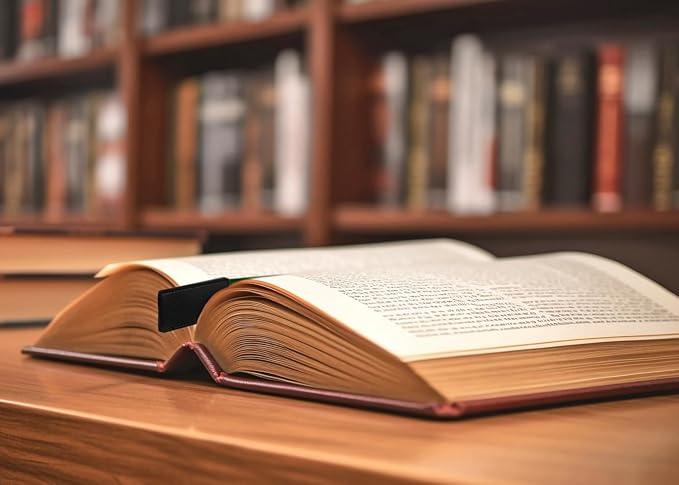 Bible Ribbon Bookmark Artificial Leather Multiple Page Marker with 5 Color Ribbons for Book Lover Reader Teacher Student Christmas Gift (Black)