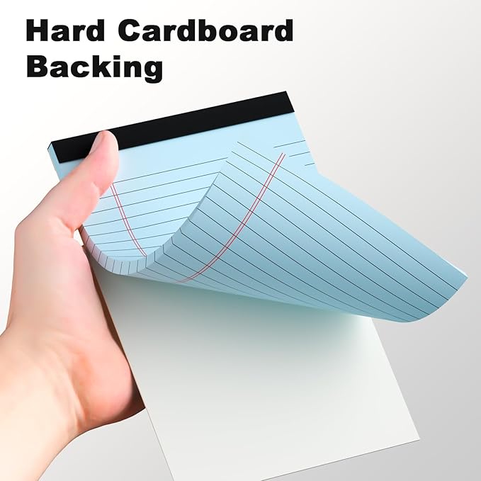 5pcs Small Note Pad 5x8 Notebook College Ruled Color Legal Pads Paper Notepads 5 Pack Study Back Writing Pads 5 x 8 Legal Pads Perforated Narrow Ruled Pads of Paper (Multicolor)