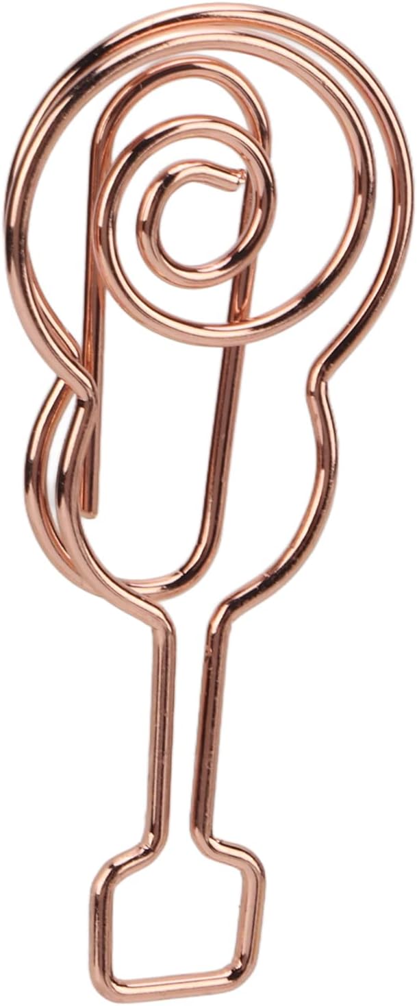 Shaped Paper Clips, Cute Guitar Shaped Paper Clips Notebook Metal Material for