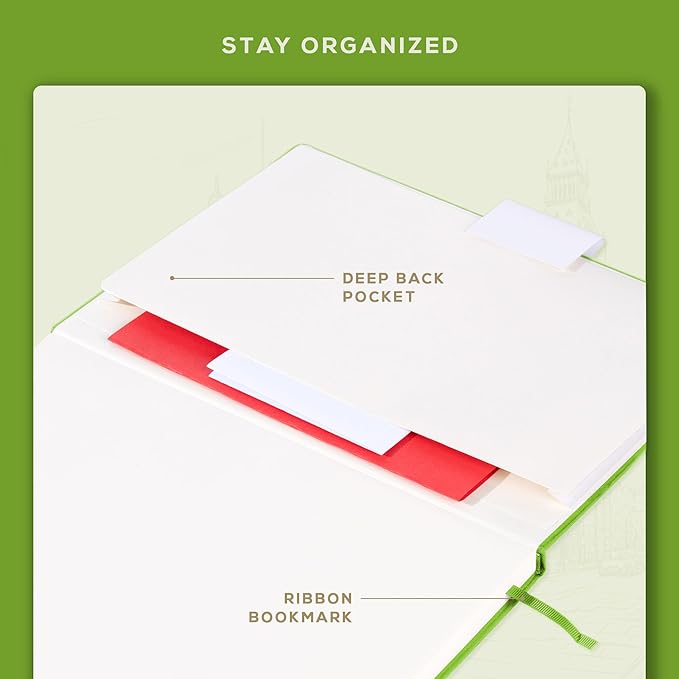 BEECHMORE BOOKS Lined Journal Notebook, 8.5 x 11.5 inch, A4 160 Lined Pages, Hardcover Leather Journals for Women, Men, Writing and Notebooks for Work - 120 GSM Thick Paper, Gifts Box Included