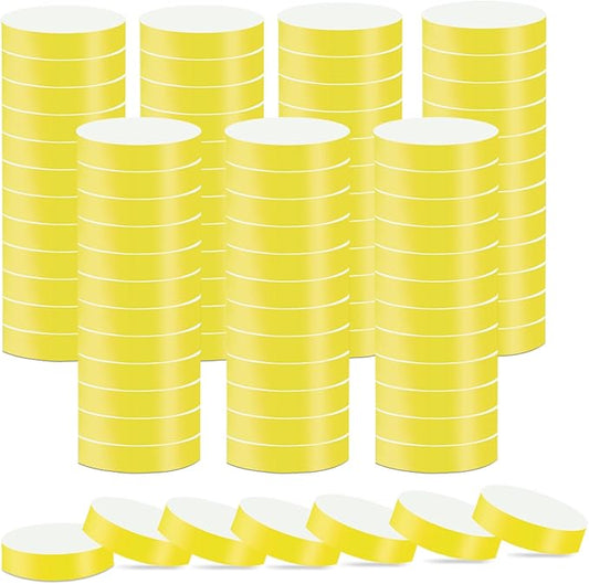 REHALY 1400 Pack Yellow Neon Wristbands for Events - Waterproof & Tear-Resistant Paper Wristbands with Adhesive Closure