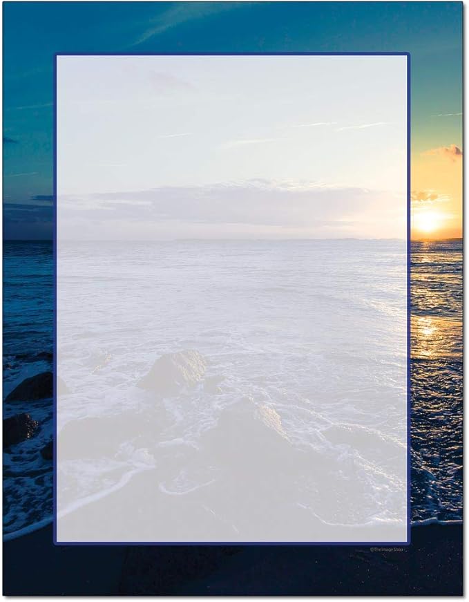 Ocean Sunset Letterhead Laser & Inkjet Printer Paper (25 Sheets)