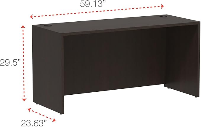 Alera VA256024ES Valencia Series Credenza Shell 59 1/8w x 23 5/8d x 29 1/2h Espresso