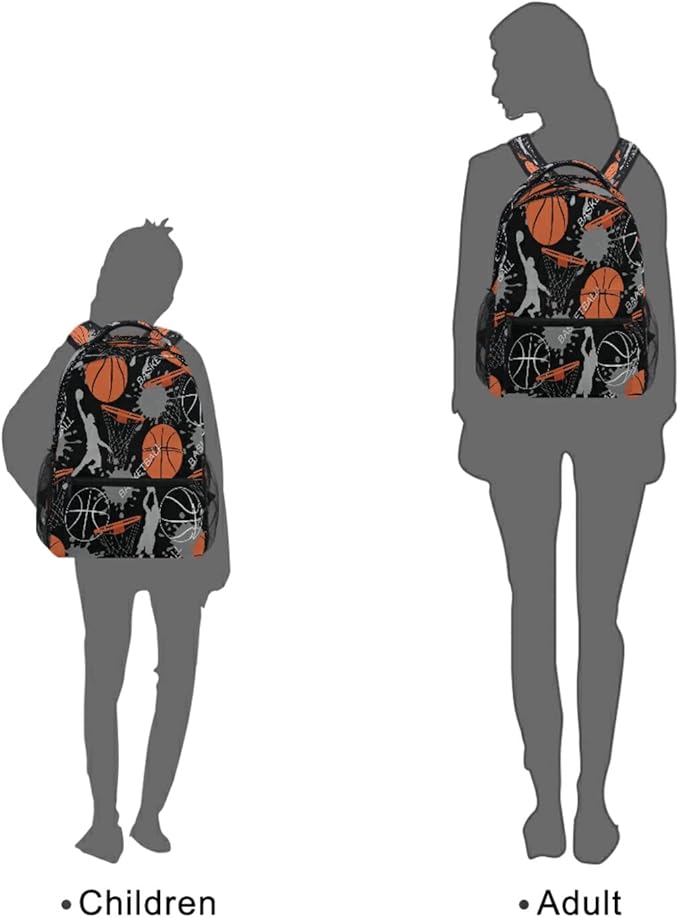 AUUXVA Sport Man Basketball School Backpack for Girls Boys Kids Laptop Backpack Travel Camping Daypack Medium