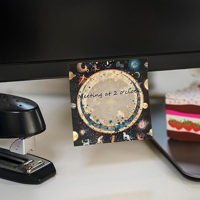 Post it Notes 3x3 Cute and Aesthetic Sticky Notes Planner Notepad - 450 Sheets - Desk Accessories for School, Office, and Home - Ideal Gifts for Teachers, Women, and Coworkers (Moonshine)