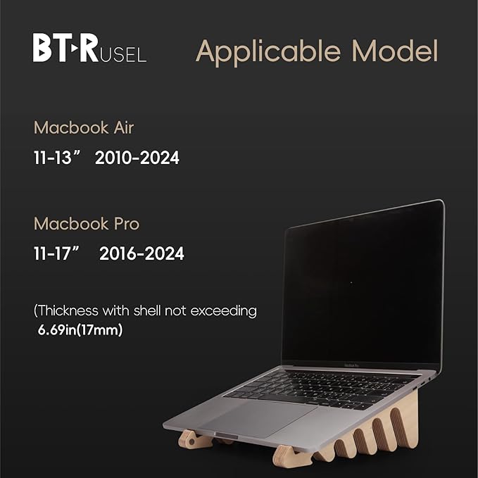 Vertical Laptop Holder 5-in-1 Design,Wood Laptop Stand Laptop Organizer for Desk Computer Stand for Cooling Ergonomic Portable Stand Compatible with MacBook iPad