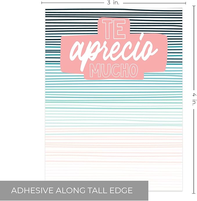 Gotcha Covered Notebooks Spanish Appreciation Sticky Note Assortment / 3" x 4" Repositionable Classroom Sticky Note Set En Espaol / Set of 6 Bilingual Encouragement Pads / Made in The USA