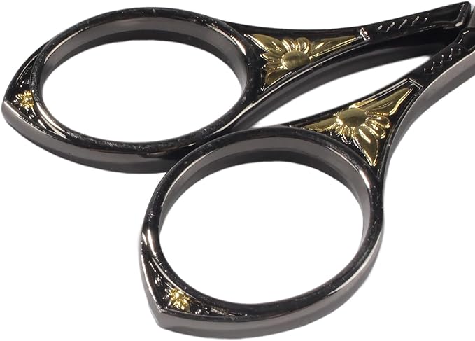 JubileeYarn Sun Motif Embroidery Craft Scissors - Black - 10 Scissors