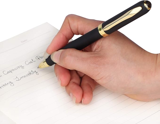 Gel Ink Rollerball Stylus Pen - 18 Pack,0.5mm Fine Point,Large Capacity Black Ink,Writing Smoothly for Office,Business,Gift,Metal Clip,Matt Type