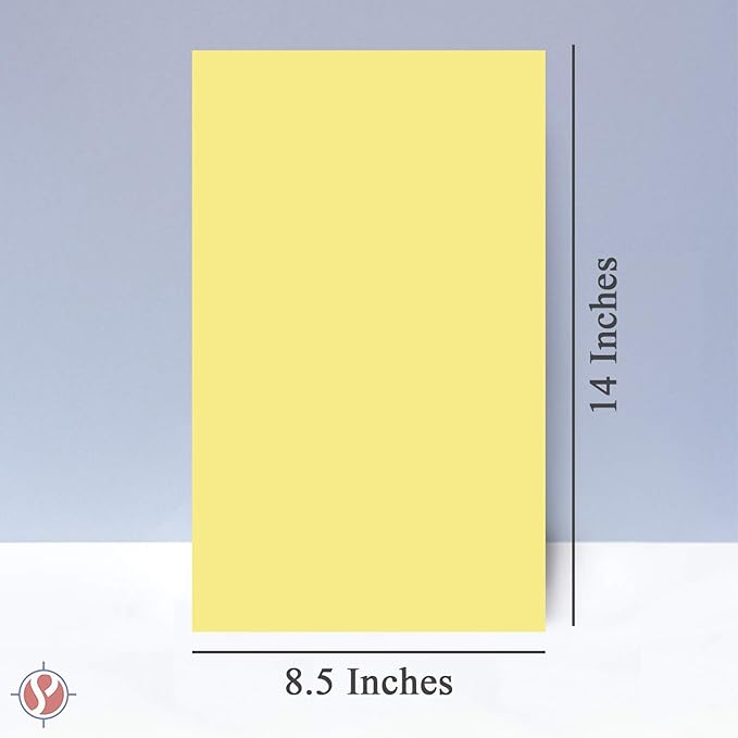 Canary Pastel Color Paper – Great for Arts and Crafts and Stationery Printing – 8.5 x 14" (Menu/Legal Size) – 20lb Bond / 50lb Text / 75GSM – Copy, Writing and Printer Paper – 500 Sheets per Pack